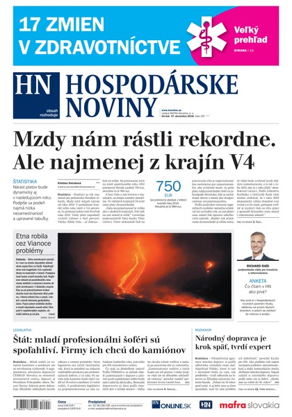E-magazín Hospodárske noviny 27.12.2018 - MAFRA Slovakia, a.s.
