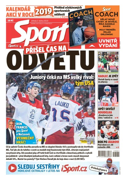 E-magazín Sport - 2.1.2019 - CZECH NEWS CENTER a. s.