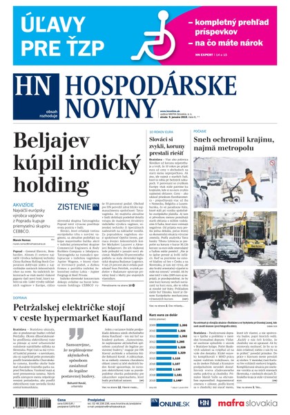 E-magazín Hospodárske noviny 09.01.2019 - MAFRA Slovakia, a.s.