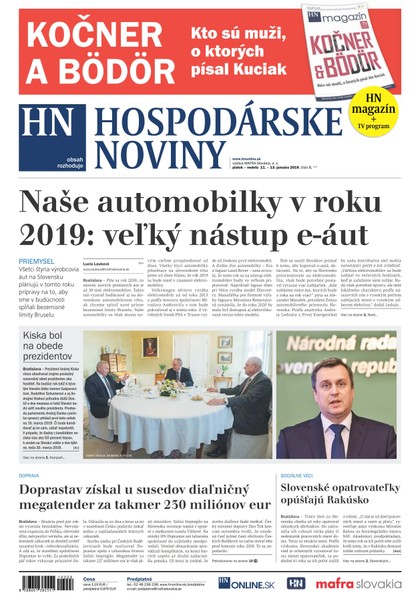 E-magazín Hospodárske noviny 11.01.2019 - MAFRA Slovakia, a.s.