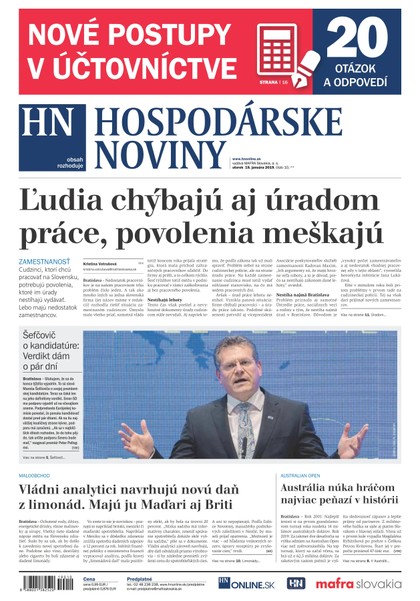 E-magazín Hospodárske noviny 15.01.2019 - MAFRA Slovakia, a.s.