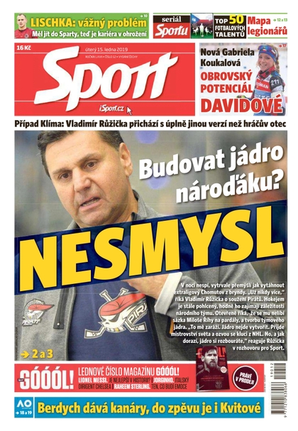 E-magazín Sport - 15.1.2019 - CZECH NEWS CENTER a. s.