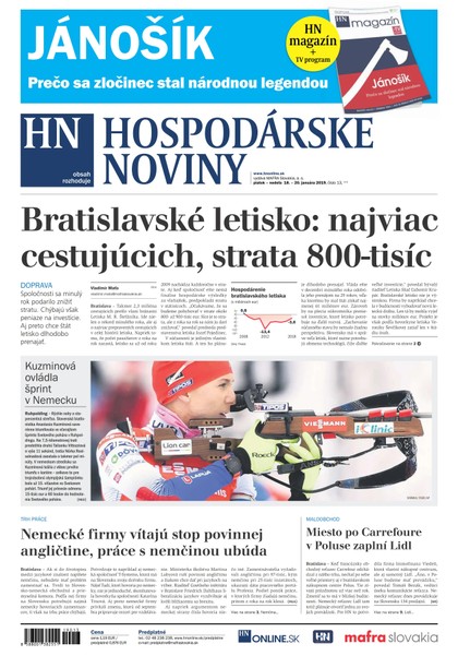 E-magazín Hospodárske noviny 18.01.2019 - MAFRA Slovakia, a.s.