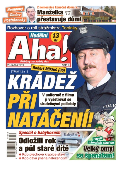 E-magazín Nedělní AHA! - 20.1.2019 - CZECH NEWS CENTER a. s.