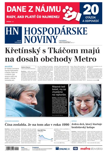 E-magazín Hospodárske noviny 22.01.2019 - MAFRA Slovakia, a.s.