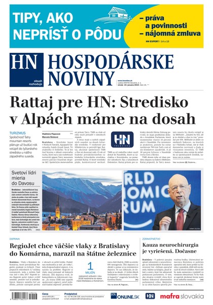E-magazín Hospodárske noviny 23.01.2019 - MAFRA Slovakia, a.s.