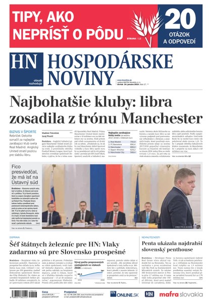 E-magazín Hospodárske noviny 24.01.2019 - MAFRA Slovakia, a.s.