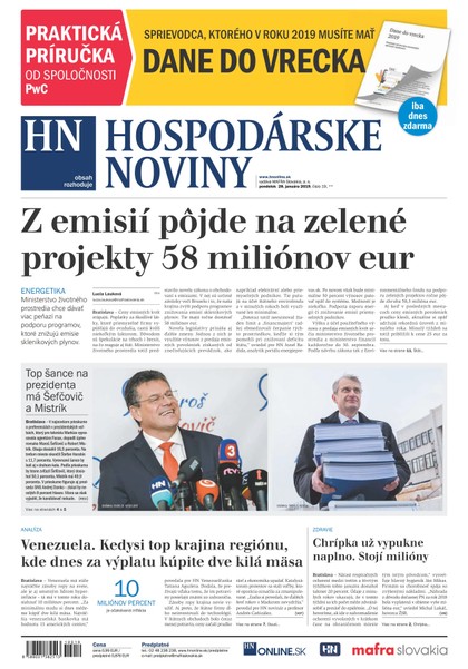 E-magazín Hospodárske noviny 28.01.2019 - MAFRA Slovakia, a.s.