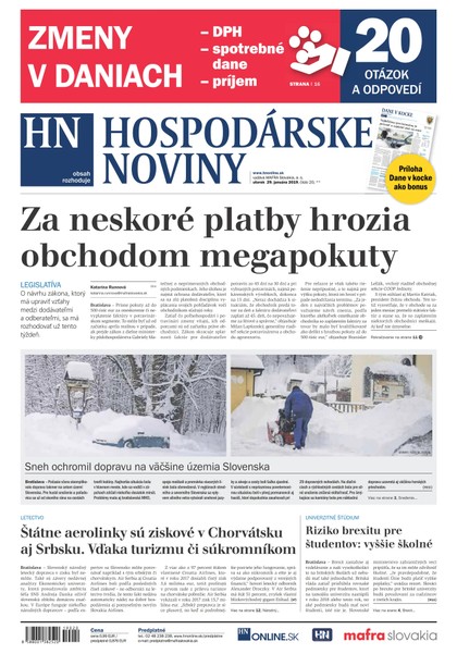 E-magazín Hospodárske noviny 29.01.2019 - MAFRA Slovakia, a.s.