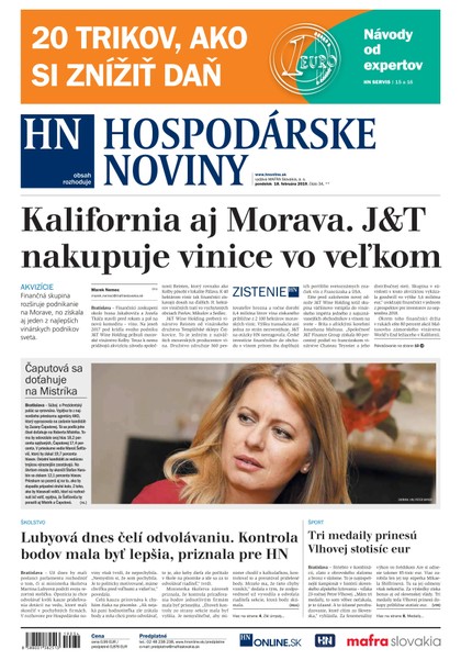 E-magazín Hospodárske noviny 18.02.2019 - MAFRA Slovakia, a.s.