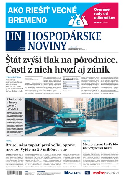 E-magazín Hospodárske noviny 27.02.2019 - MAFRA Slovakia, a.s.