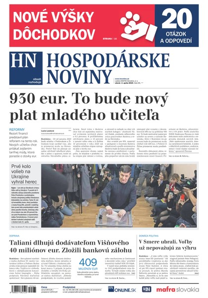 E-magazín Hospodárske noviny 02.04.2019 - MAFRA Slovakia, a.s.