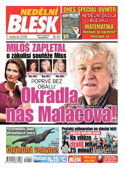 E-magazín Nedělní Blesk - 7.4.2019 - CZECH NEWS CENTER a. s.