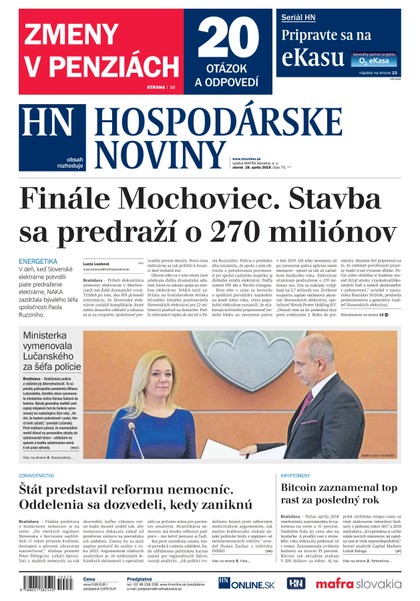 E-magazín Hospodárske noviny 16.04.2019 - MAFRA Slovakia, a.s.