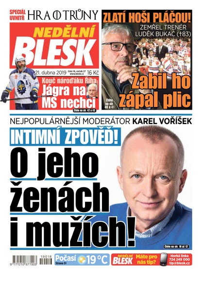 E-magazín Nedělní Blesk - 21.4.2019 - CZECH NEWS CENTER a. s.