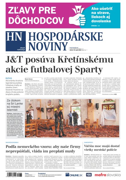 E-magazín Hospodárske noviny 23.04.2019 - MAFRA Slovakia, a.s.