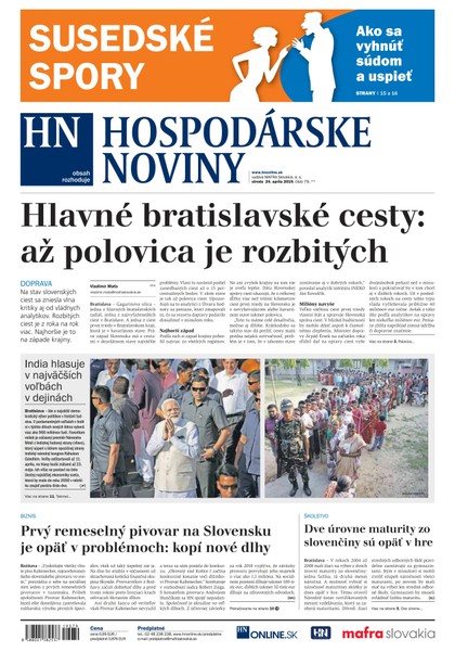 E-magazín Hospodárske noviny 24.04.2019 - MAFRA Slovakia, a.s.