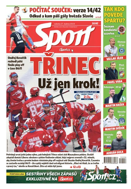 E-magazín Sport - 27.4.2019 - CZECH NEWS CENTER a. s.