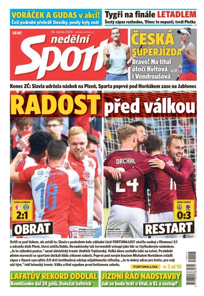 E-magazín Nedělní Sport - 28.4.2019 - CZECH NEWS CENTER a. s.