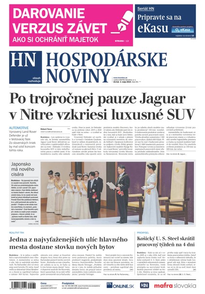 E-magazín Hospodárske noviny 02.05.2019 - MAFRA Slovakia, a.s.
