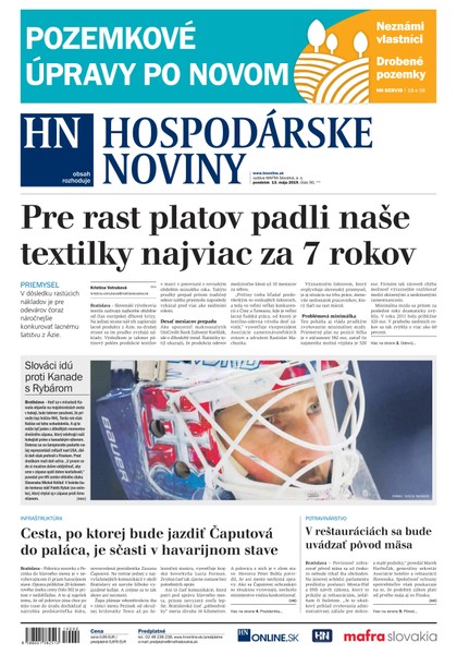 E-magazín Hospodárske noviny 13.05.2019 - MAFRA Slovakia, a.s.