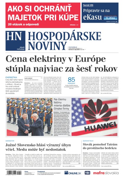 E-magazín Hospodárske noviny 23.05.2019 - MAFRA Slovakia, a.s.