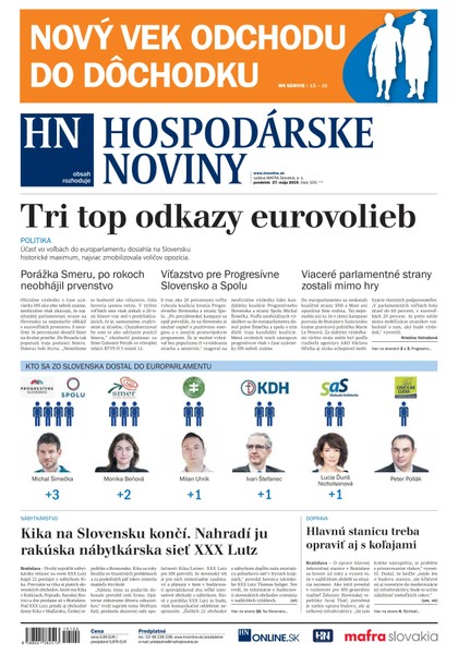 E-magazín Hospodárske noviny 27.05.2019 - MAFRA Slovakia, a.s.