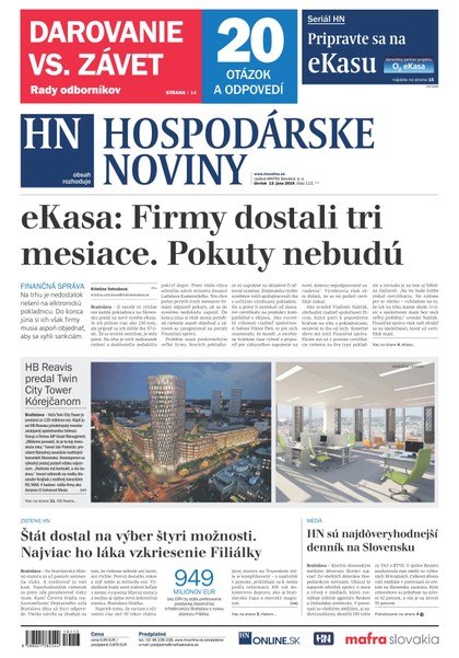 E-magazín Hospodárske noviny 13.06.2019 - MAFRA Slovakia, a.s.