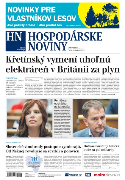 E-magazín Hospodárske noviny 19.06.2019 - MAFRA Slovakia, a.s.