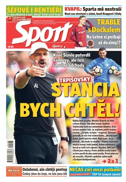 E-magazín Sport - 27.6.2019 - CZECH NEWS CENTER a. s.