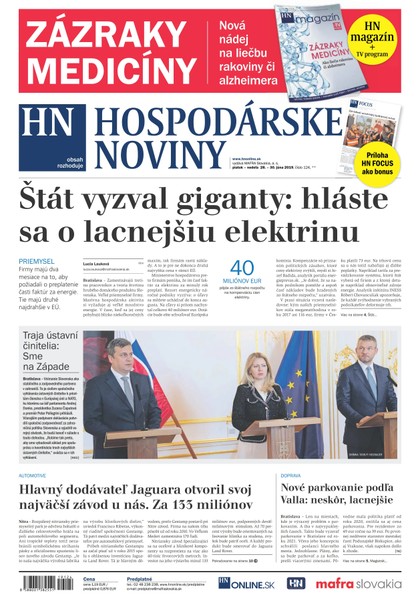 E-magazín Hospodárske noviny 28.06.2019 - MAFRA Slovakia, a.s.