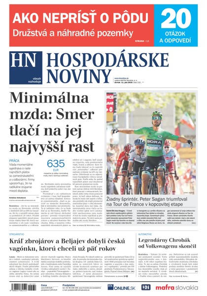 E-magazín Hospodárske noviny 11.07.2019 - MAFRA Slovakia, a.s.