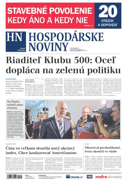 E-magazín Hospodárske noviny 23.07.2019 - MAFRA Slovakia, a.s.