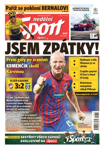 E-magazín Nedělní Sport - 28.7.2019 - CZECH NEWS CENTER a. s.