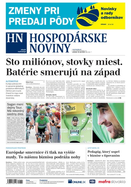 E-magazín Hospodárske noviny 29.07.2019 - MAFRA Slovakia, a.s.