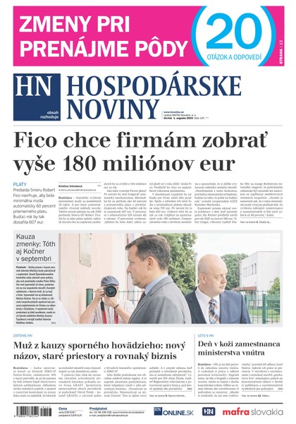 E-magazín Hospodárske noviny 01.08.2019 - MAFRA Slovakia, a.s.