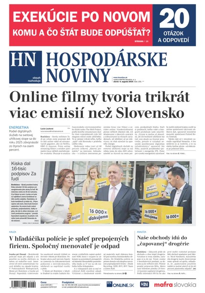 E-magazín Hospodárske noviny 06.08.2019 - MAFRA Slovakia, a.s.