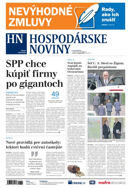 E-magazín Hospodárske noviny 07.08.2019 - MAFRA Slovakia, a.s.