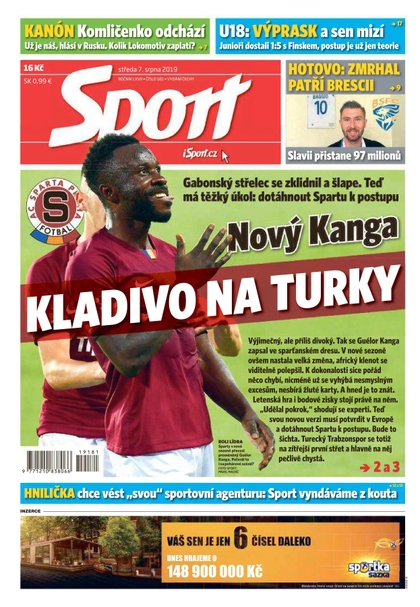 E-magazín Sport - 7.8.2019 - CZECH NEWS CENTER a. s.