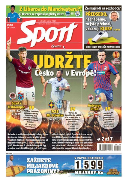 E-magazín Sport - 8.8.2019 - CZECH NEWS CENTER a. s.