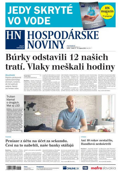 E-magazín Hospodárske noviny 09.08.2019 - MAFRA Slovakia, a.s.