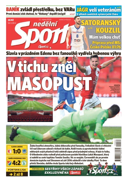E-magazín Nedělní Sport - 11.8.2019 - CZECH NEWS CENTER a. s.