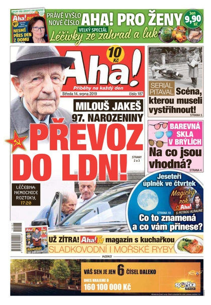 E-magazín AHA! - 14.8.2019 - CZECH NEWS CENTER a. s.
