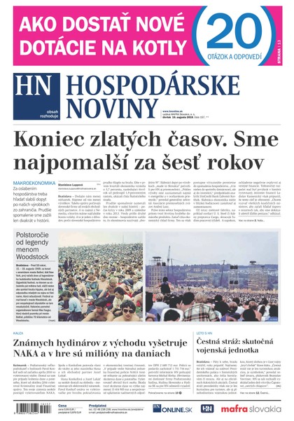 E-magazín Hospodárske noviny 15.08.2019 - MAFRA Slovakia, a.s.