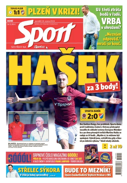 E-magazín Sport - 19.8.2019 - CZECH NEWS CENTER a. s.