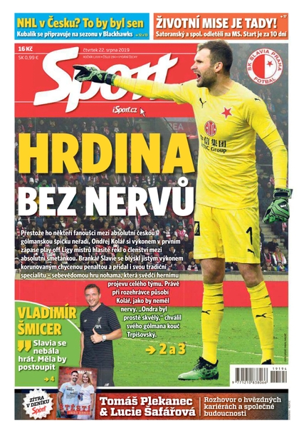 E-magazín Sport - 22.8.2019 - CZECH NEWS CENTER a. s.