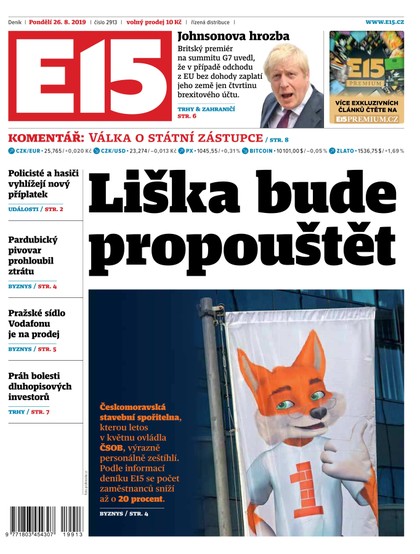 E-magazín E15 - 26.8.2019 - CZECH NEWS CENTER a. s.