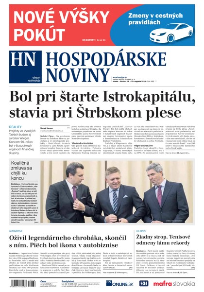 E-magazín Hospodárske noviny 28.08.2019 - MAFRA Slovakia, a.s.