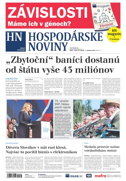 E-magazín Hospodárske noviny 30.08.2019 - MAFRA Slovakia, a.s.