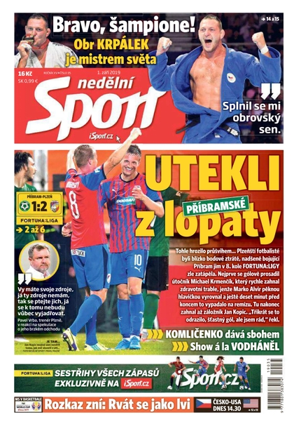 E-magazín Nedělní Sport - 1.9.2019 - CZECH NEWS CENTER a. s.